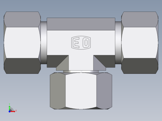 卡套式工业通用硬管接头EO_Swivel_nut_branch_tee_ET16ZS71前视缩略图