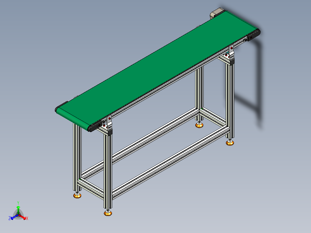LE-XC4040-左边驱动轻载皮带线-负载40kg正等轴测图