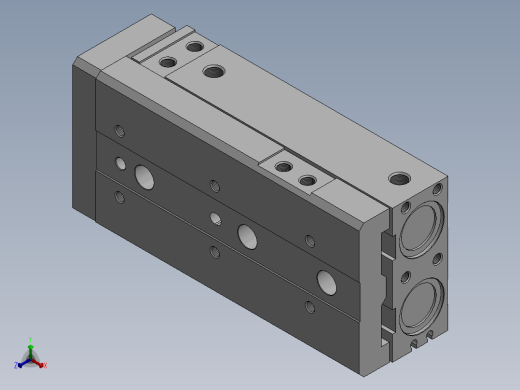 滑台气缸HLQ25X75S正等轴测缩略图