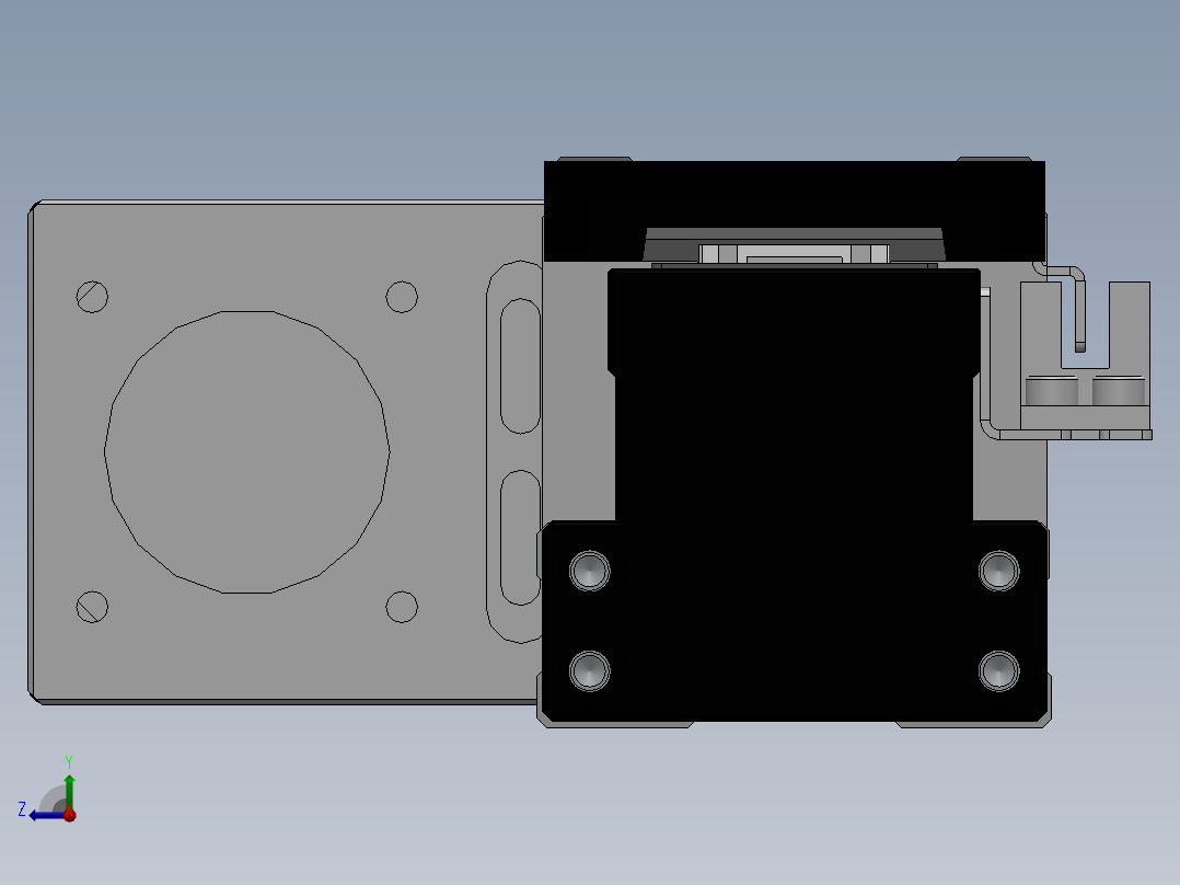 电动滑台模组SDH50左连模组（配台达电机）右视图