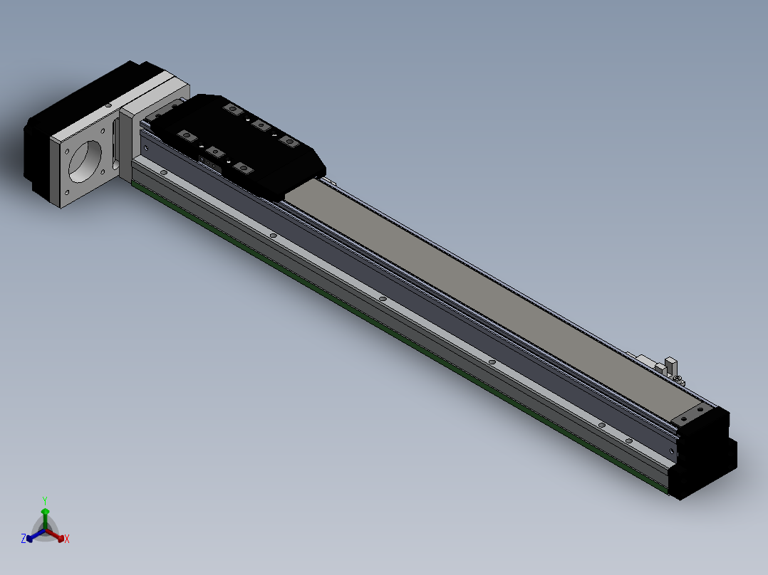 电动滑台模组SDH50左连模组（配台达电机）正等轴测图