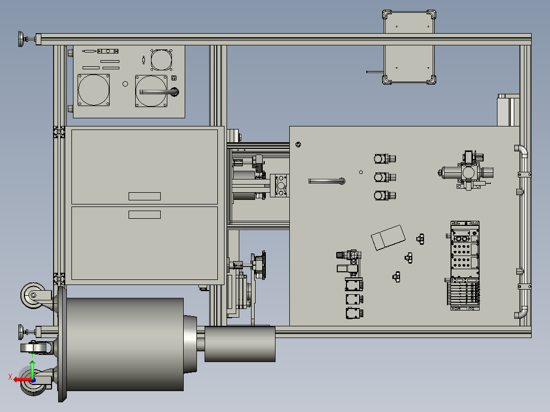 蒸压器不同规格激光打标工作台后视图