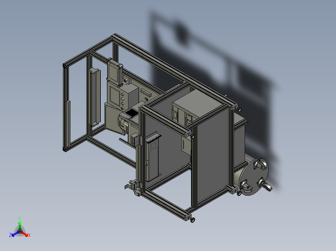 蒸压器不同规格激光打标工作台正等轴测图