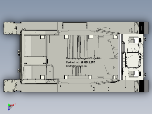Panzer IV四号中型坦克1比16模型3D打印图纸 STL格式俯视缩略图
