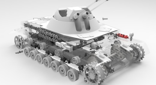 Panzer IV四号中型坦克1比16模型3D打印图纸 STL格式缩略图