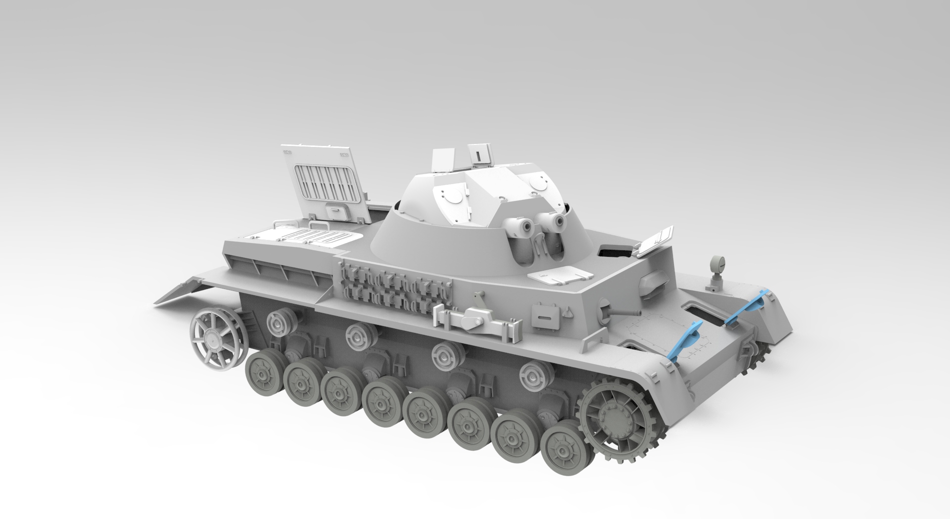 Panzer IV四号中型坦克1比16模型3D打印图纸 STL格式