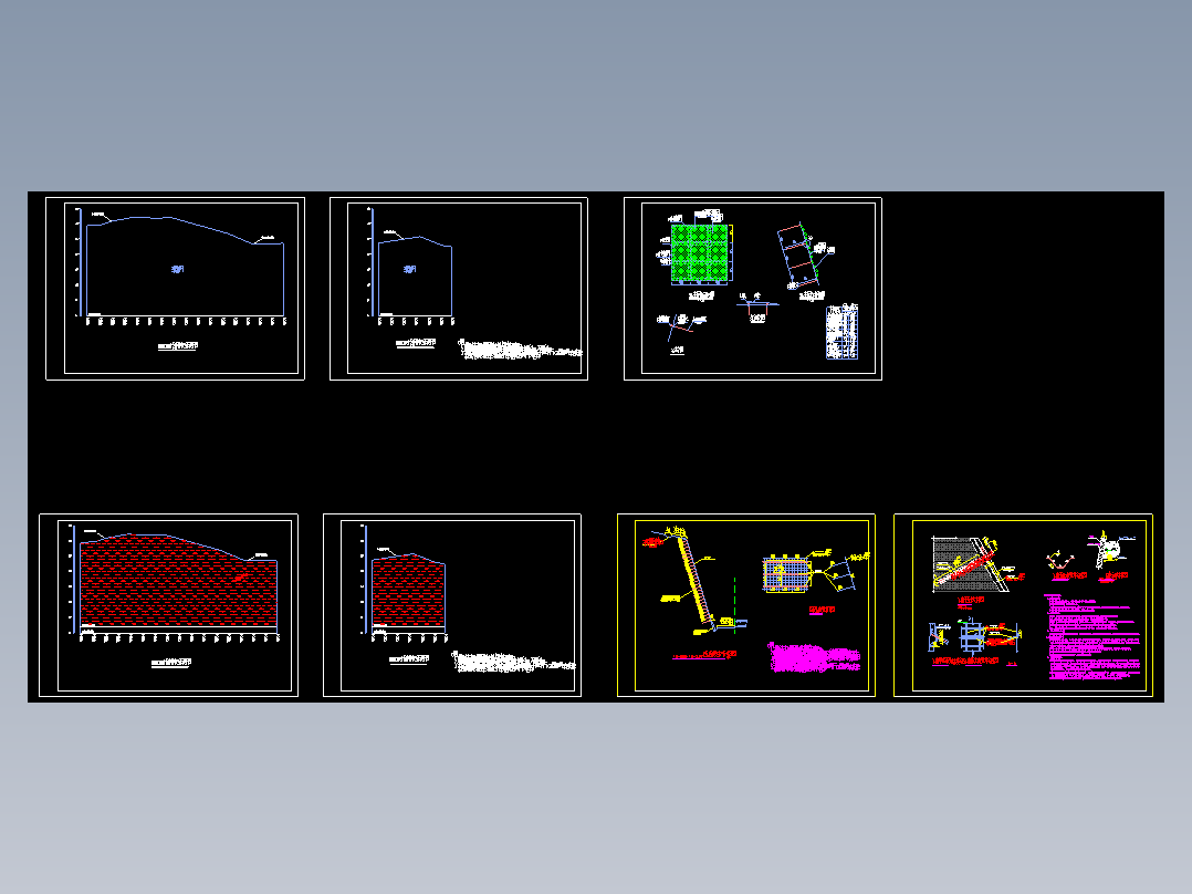 石方边坡防护全套施工设计cad图（含设计说明）-喷锚防护、挂网防护两种方案