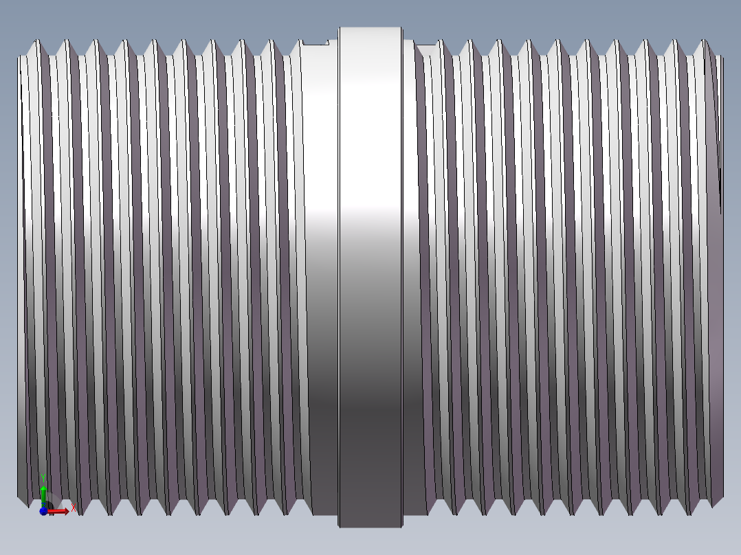 对丝-圆边等径 DN20前视图