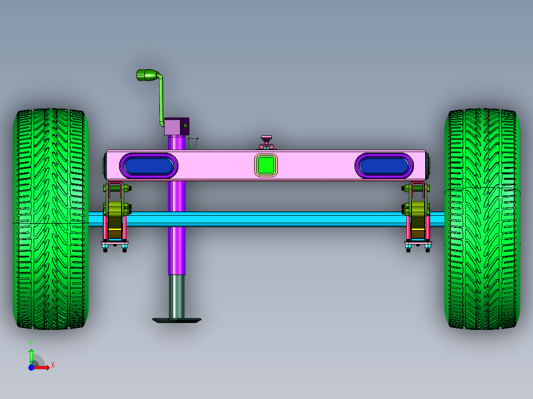 摩托小型车辆用拖车前视图