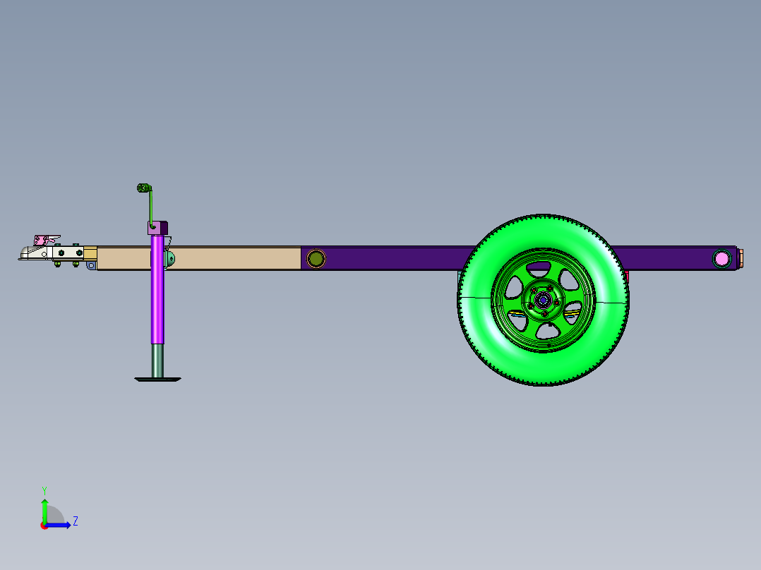摩托小型车辆用拖车左视图