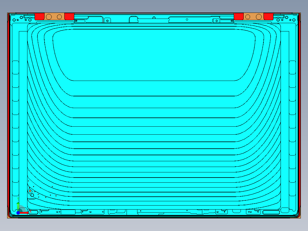 CSX1-笔记本CNC工装夹具三维模型A车铣中心前视图