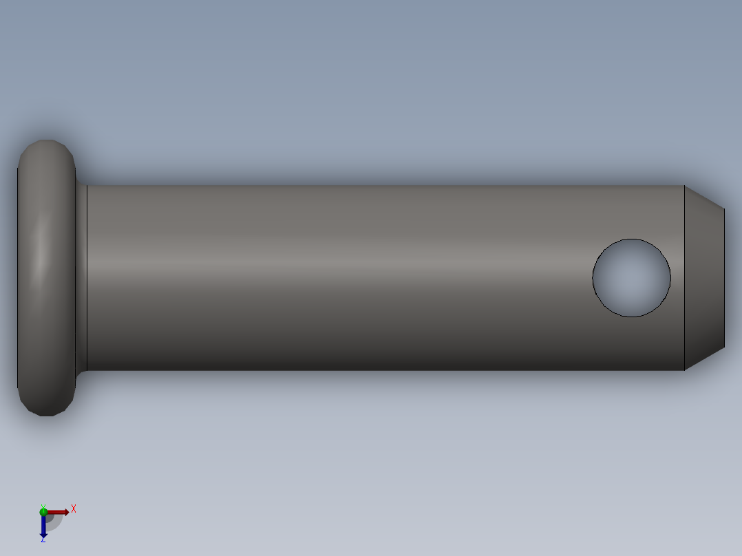 GB882-88 销轴B型8×28俯视图