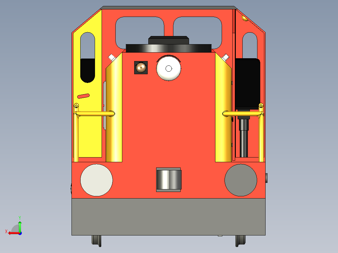 火车机车列车diesel-locomotive-2834-模型格式为 stp stl后视图