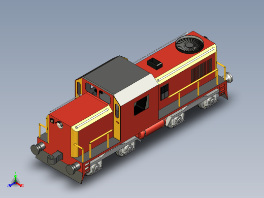 火车机车列车diesel-locomotive-2834-模型格式为 stp stl正等轴测缩略图