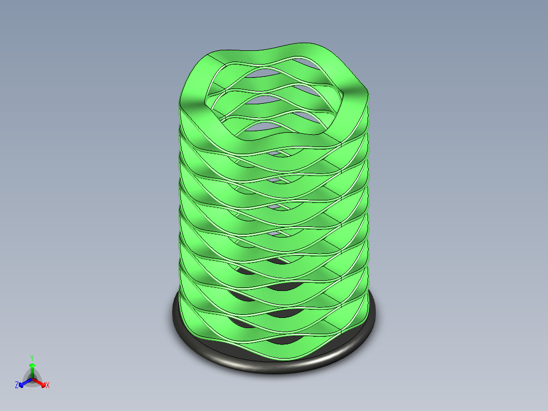 波形弹簧垫圈正等轴测图