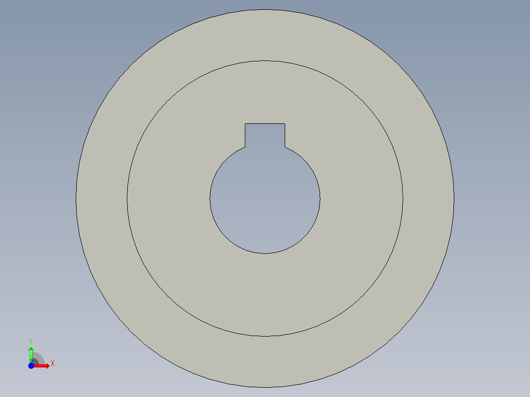 同步轮S5M26齿14孔前视图