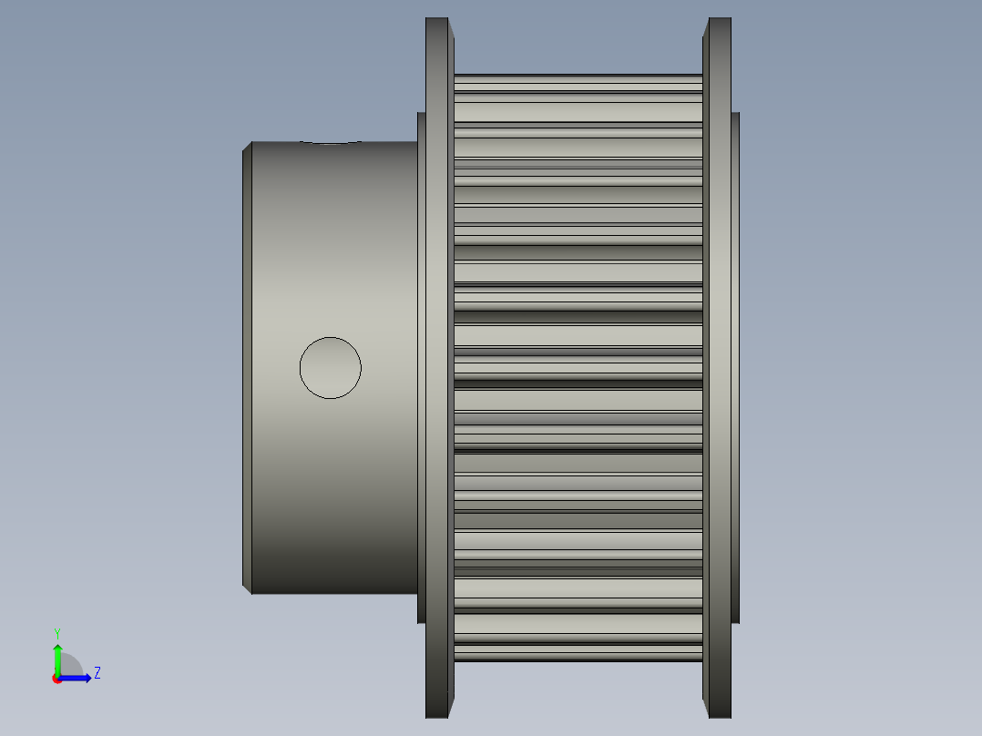 同步轮S5M26齿14孔左视图