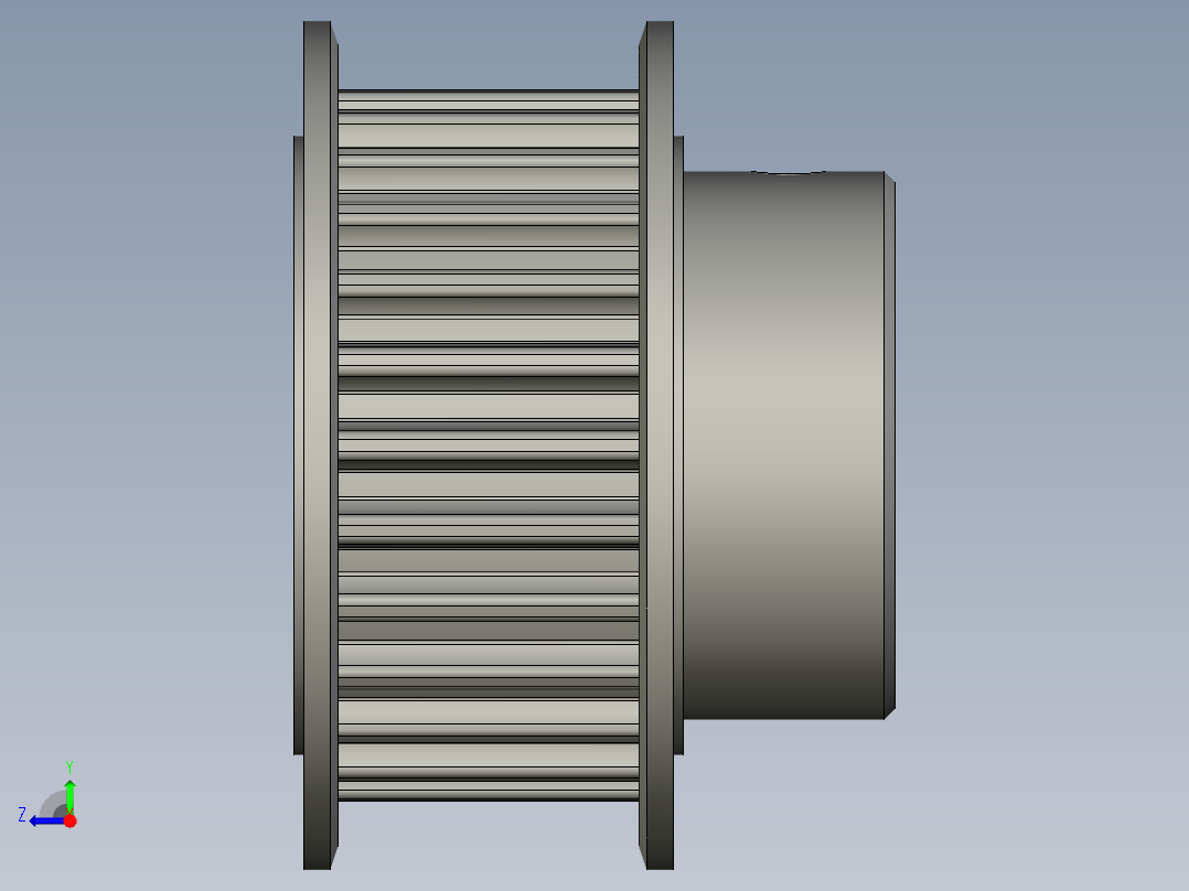 同步轮S5M26齿14孔右视图