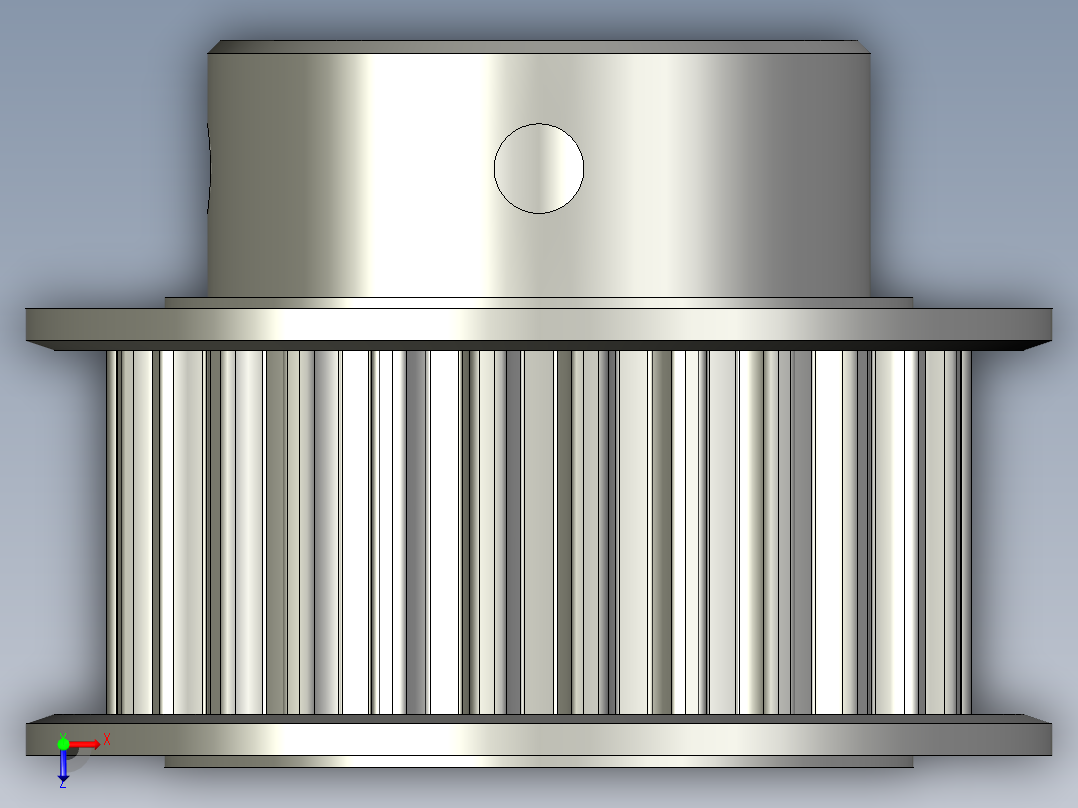 同步轮S5M26齿14孔俯视图