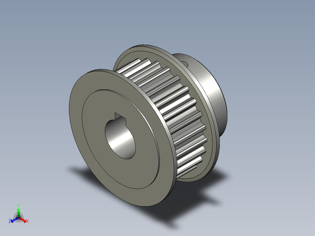 同步轮S5M26齿14孔正等轴测图