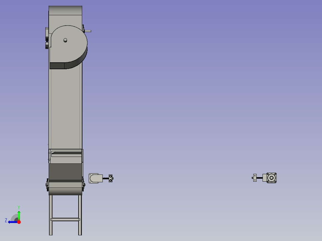 马铃薯进料输送提升机右视图