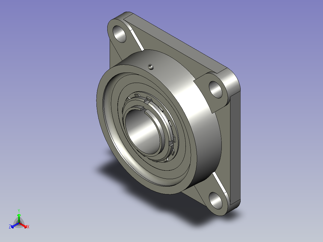 带方形座轴承UKFU+H_UKFU313H2313正等轴测图