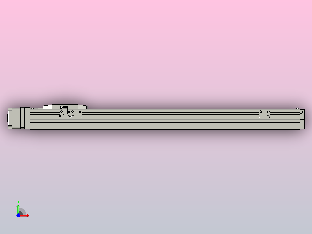 GTH4-L#-400-BR-M05-C3 GTH4内嵌式螺杆滑台 电机右折 TOYO滑台前视图