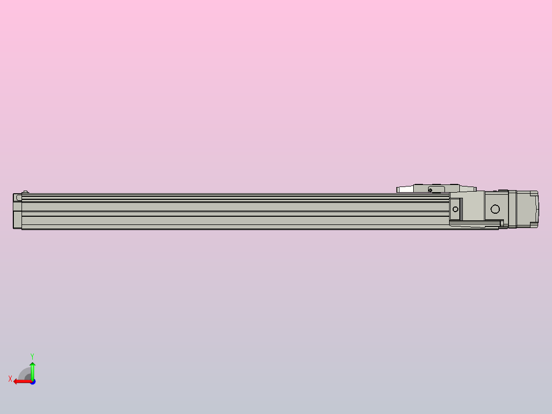 GTH4-L#-400-BR-M05-C3 GTH4内嵌式螺杆滑台 电机右折 TOYO滑台后视图