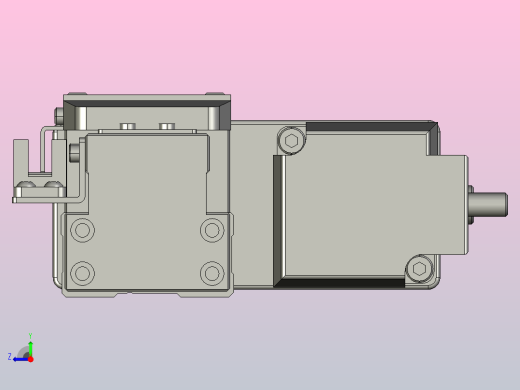 GTH4-L#-400-BR-M05-C3 GTH4内嵌式螺杆滑台 电机右折 TOYO滑台右视缩略图
