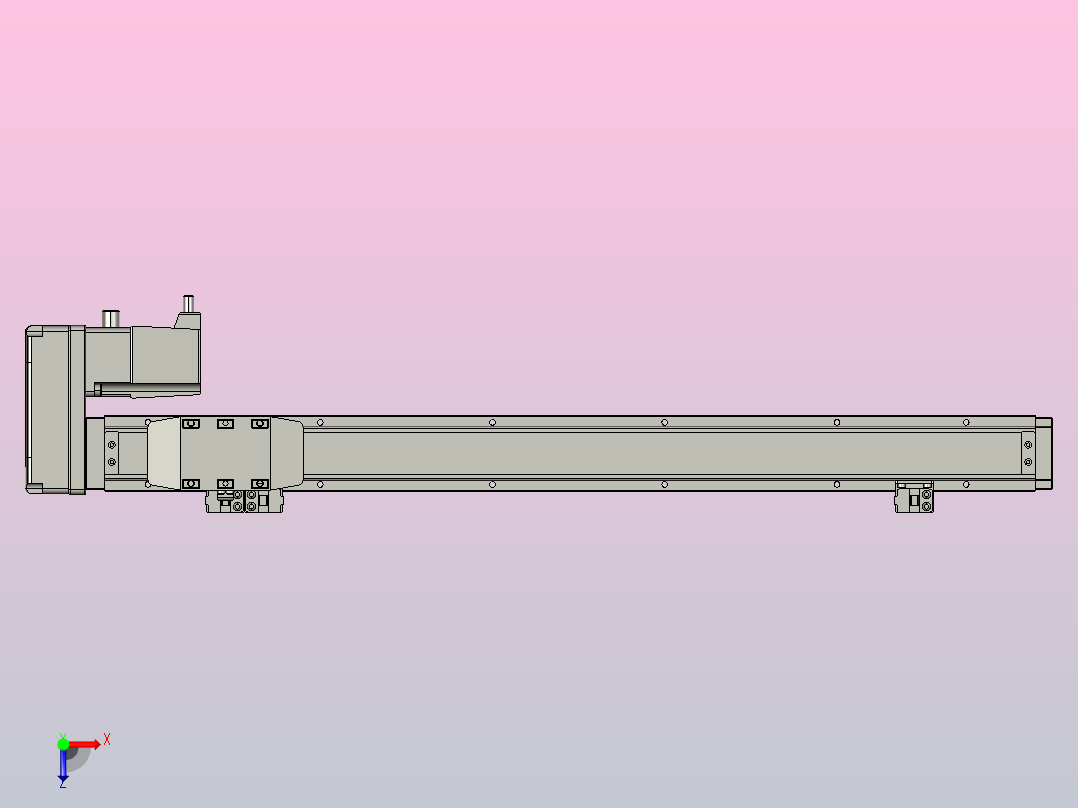 GTH4-L#-400-BR-M05-C3 GTH4内嵌式螺杆滑台 电机右折 TOYO滑台俯视图