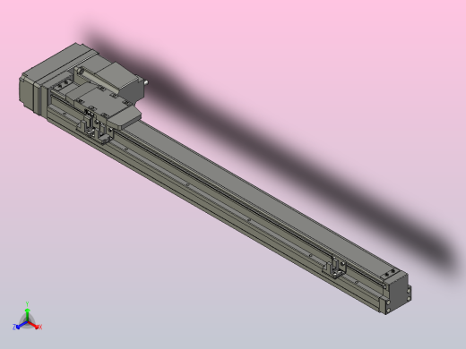 GTH4-L#-400-BR-M05-C3 GTH4内嵌式螺杆滑台 电机右折 TOYO滑台正等轴测缩略图