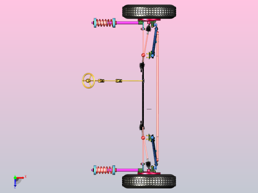 齿轮齿条式转向系统3D模型图纸 Power steering 3D数模(1)俯视缩略图
