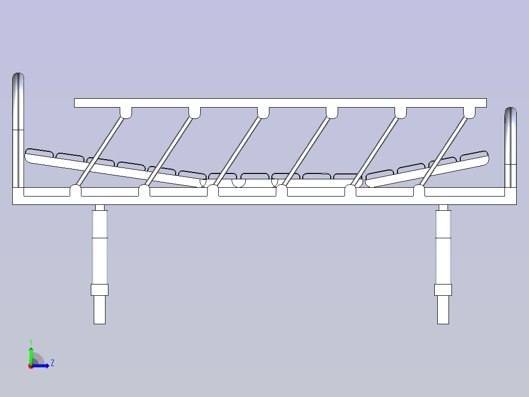 医院智能病床简易3D模型左视图