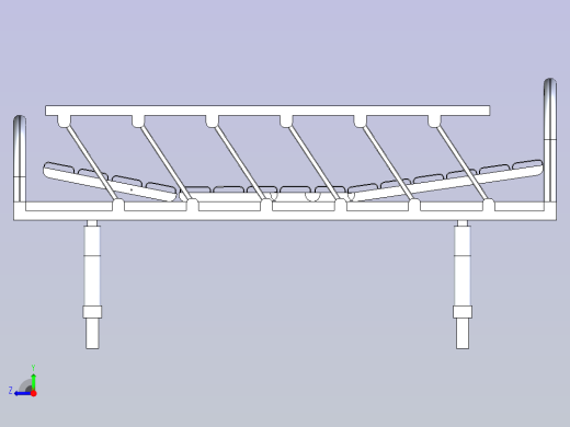 医院智能病床简易3D模型右视缩略图