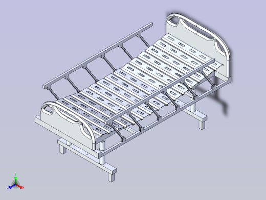 医院智能病床简易3D模型正等轴测缩略图