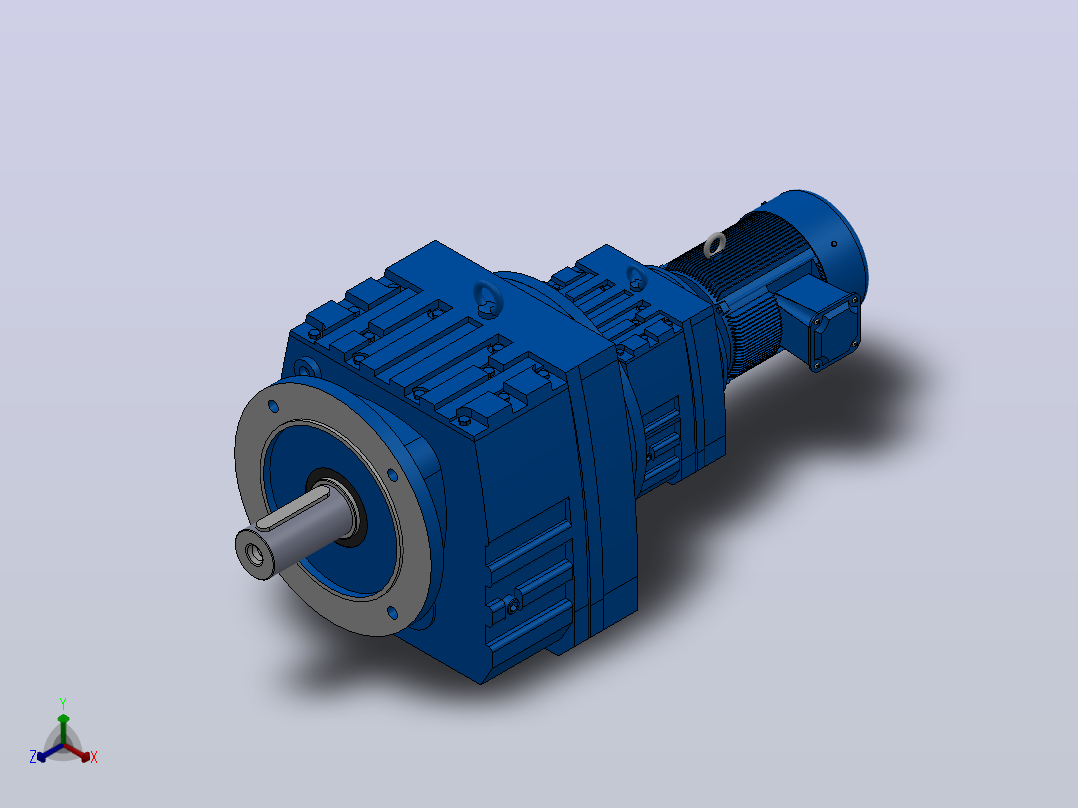 RF107R77法兰轴伸式组合型斜齿轮减速机RF107R77-Y0.75-4P-80-M1-0°-Φ450主视图