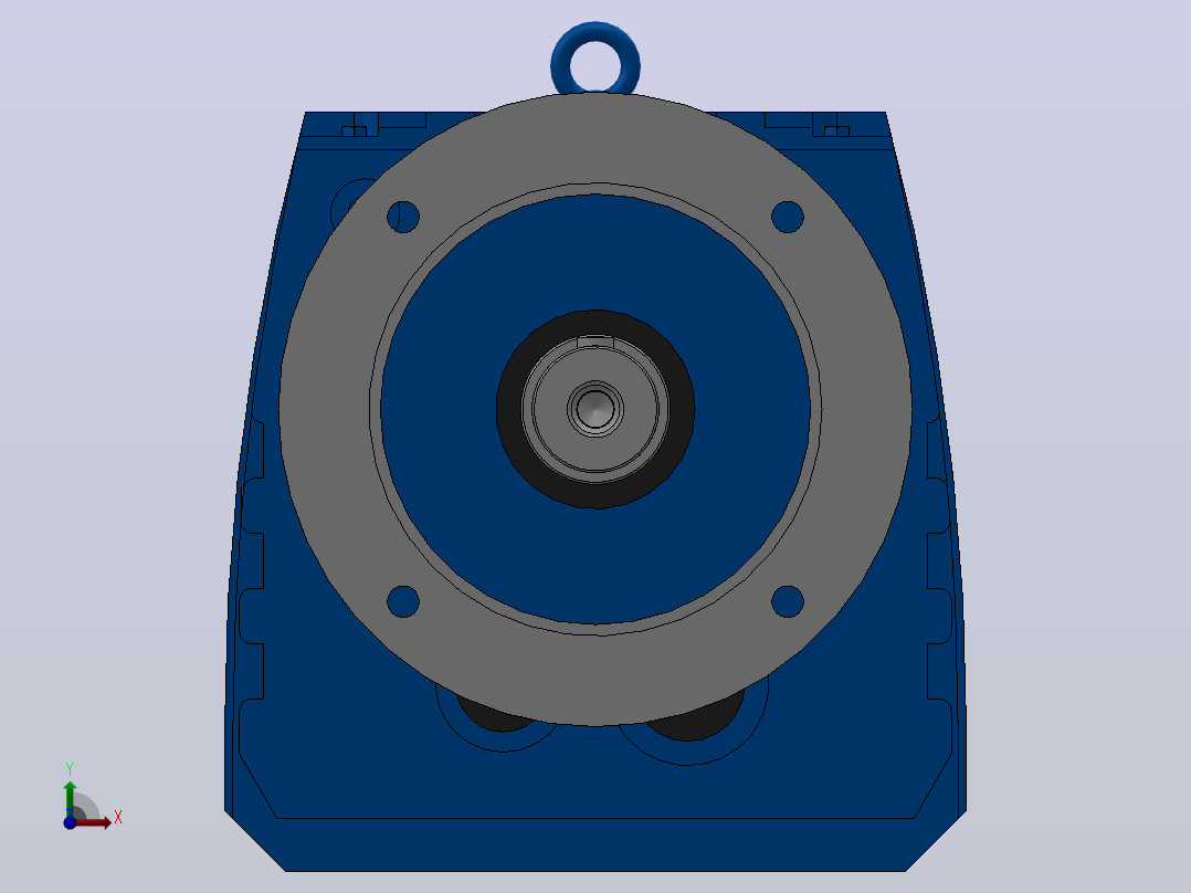 RF107R77法兰轴伸式组合型斜齿轮减速机RF107R77-Y0.75-4P-80-M1-0°-Φ450前视图