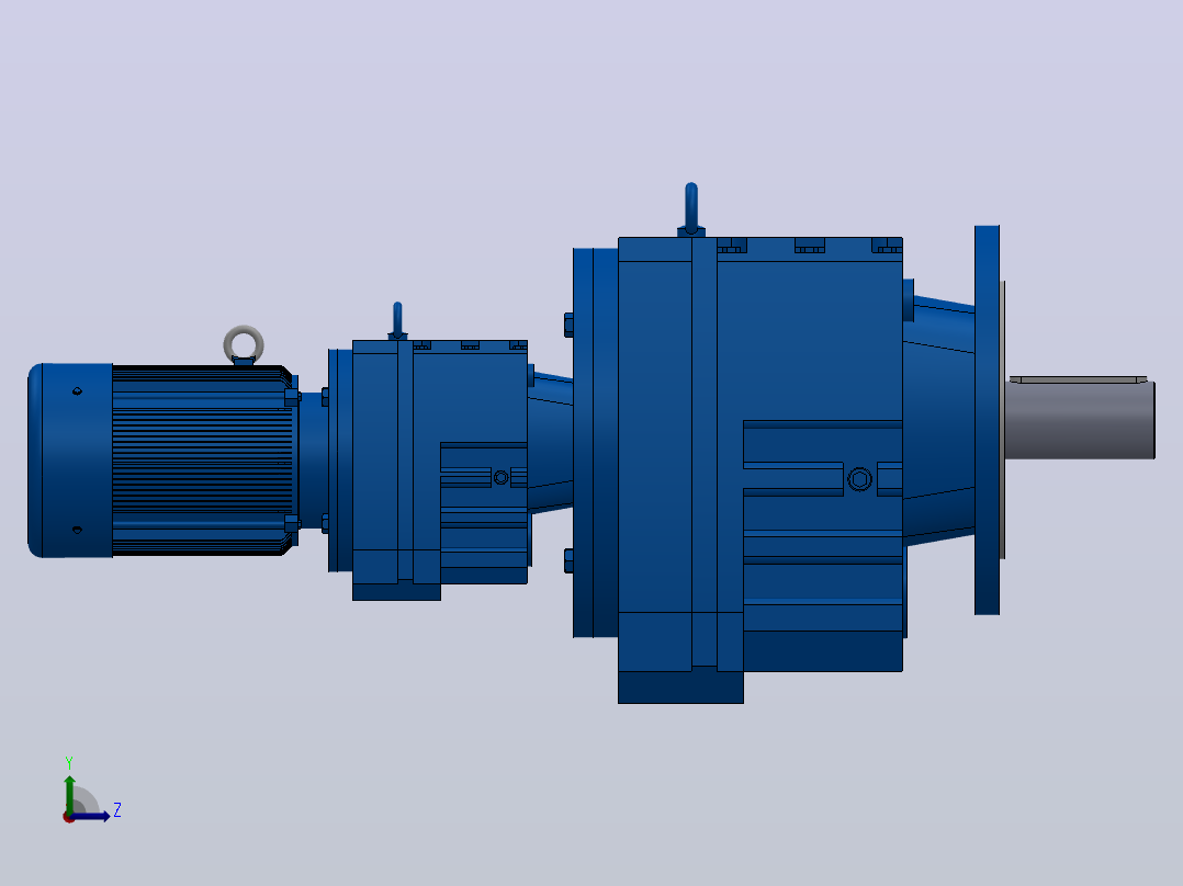 RF107R77法兰轴伸式组合型斜齿轮减速机RF107R77-Y0.75-4P-80-M1-0°-Φ450左视图