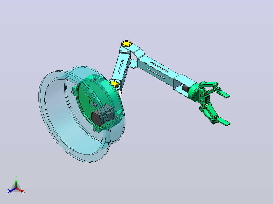 四自由度关节式码垛机器人（SW+CAD）正等轴测图