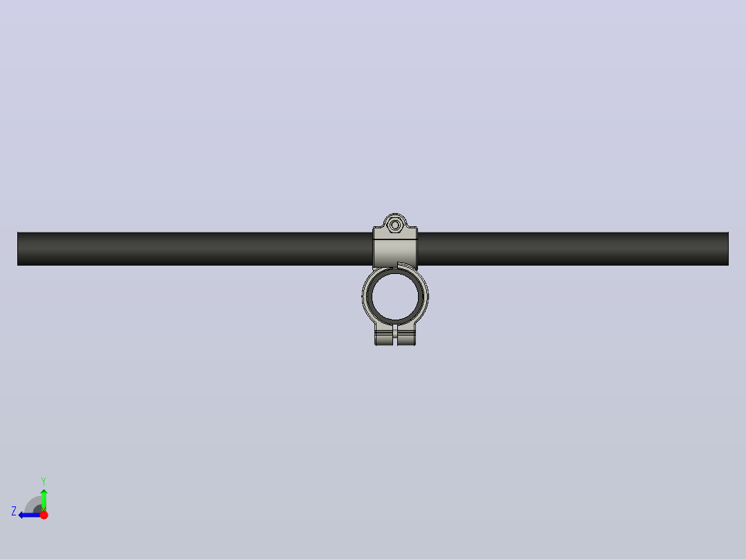 15mm х 25mm交叉固定管支架右视图