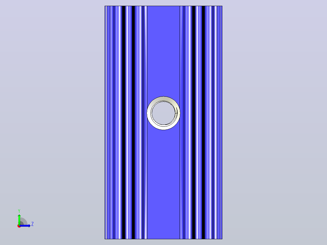 蓝色散热器尺寸25 x 12 6 x 6 5 mm孔13 5mm.stp左视图