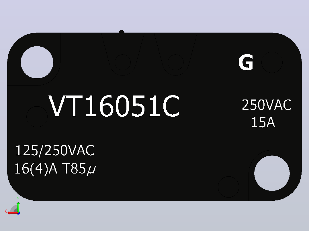 微动开关VT16051C后视图
