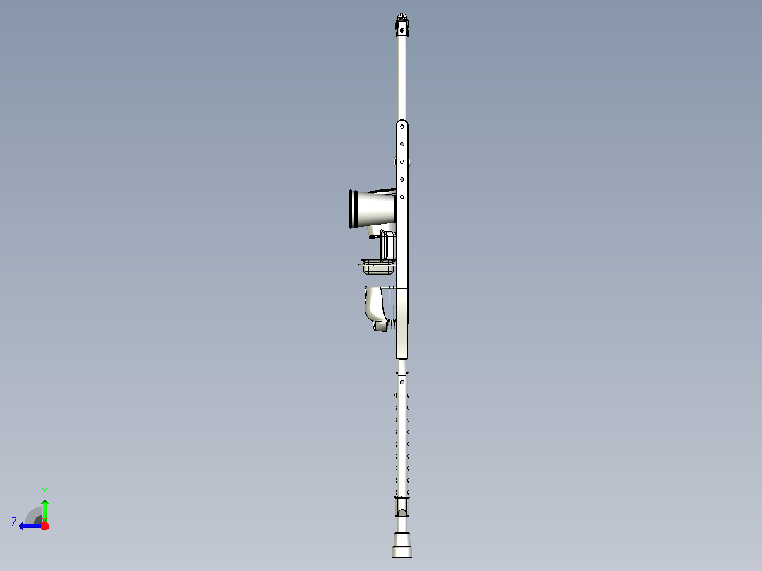 一种多功能医疗拐杖3D模型右视图