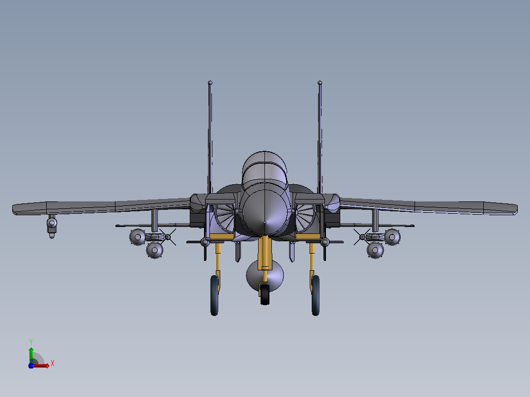 F15A战斗机模型前视图