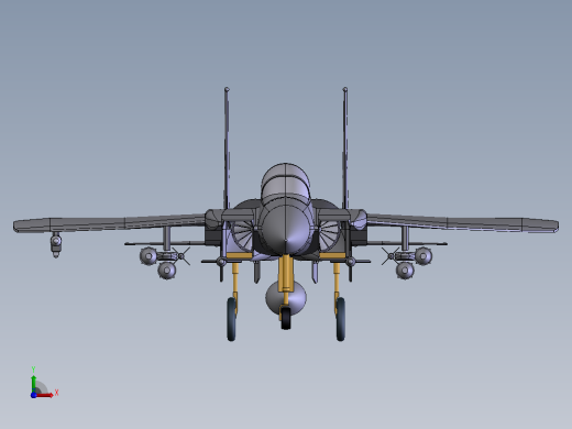 F15A战斗机模型前视缩略图