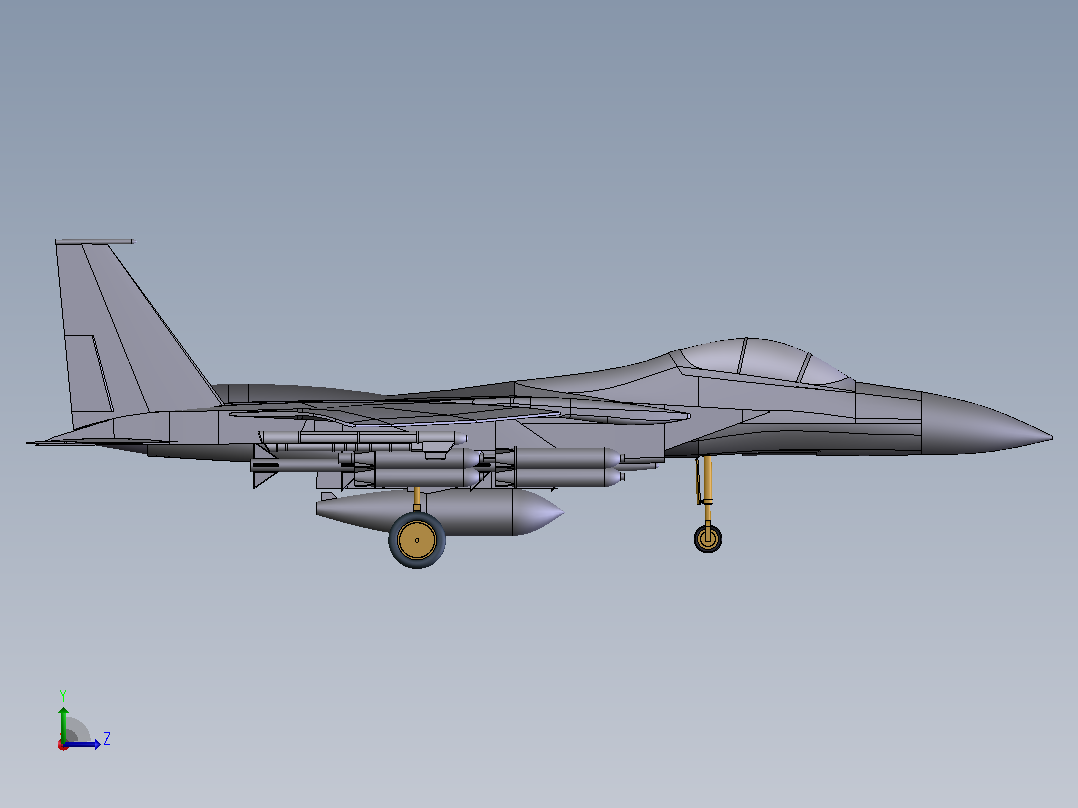 F15A战斗机模型左视图