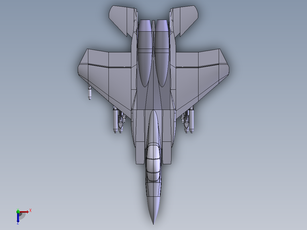 F15A战斗机模型俯视图