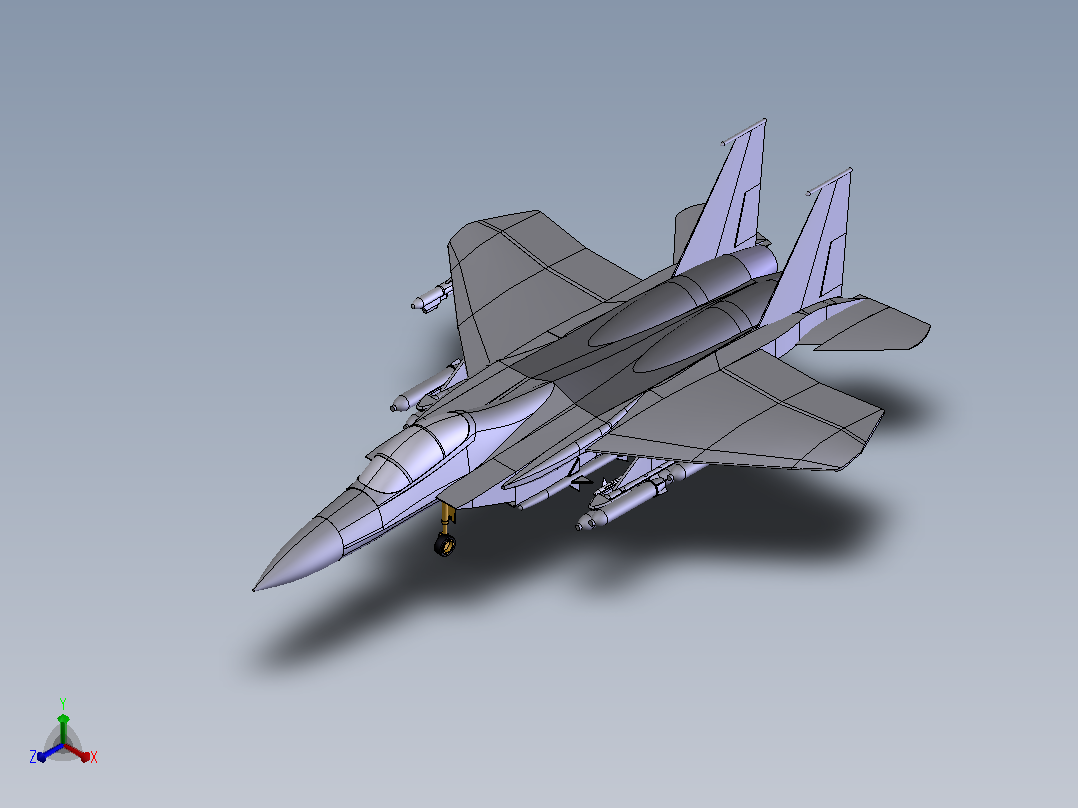 F15A战斗机模型正等轴测图