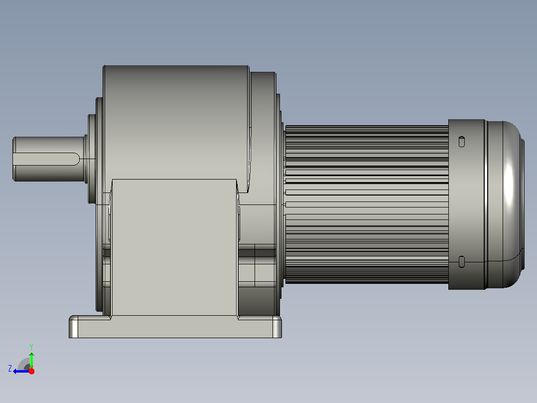 中型减速电机图纸ZH2200-S-45K-100K(50轴）右视图
