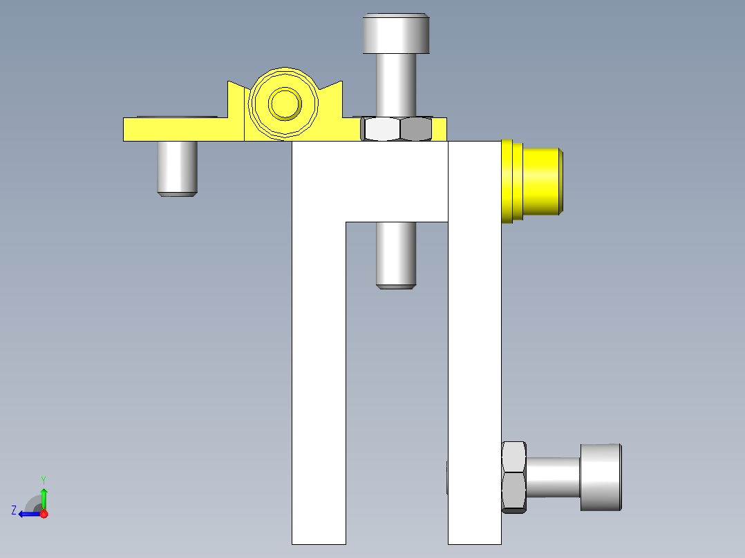 防止多个垫片偏移的滚轮机构右视图